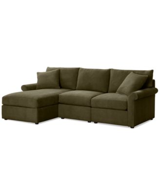 CLOSEOUT! Wrenley 99" 3-Pc. Fabric Modular Chaise Sectional Sofa, Created for Macy's image