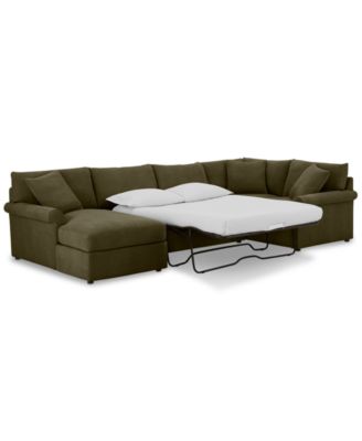CLOSEOUT! Wrenley 138" 4-Pc. Fabric Modular Chaise Sleeper Sectional Sofa, Created for Macy's image