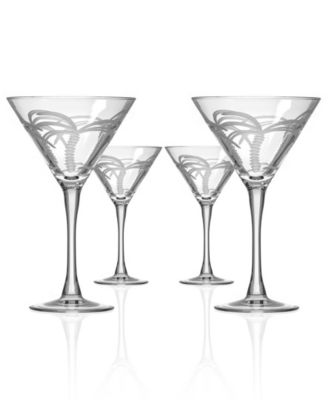 Palm Tree Martini Glass 10oz - Set of 4 Glasses image