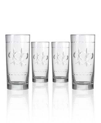 Fleur De Lis Cooler Highball Glass 15oz - Set of 4 Glasses image