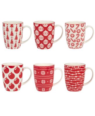 Peppermint Candy Mugs, Set of 6 image
