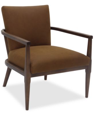 CLOSEOUT! Henwick 28" Leather Accent Chair, Created for Macy's image