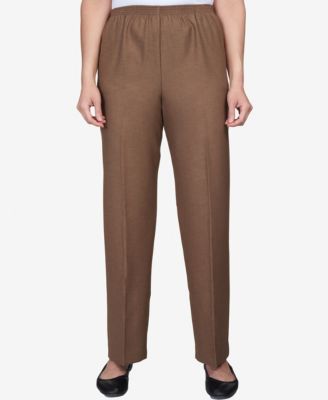 Alfred Dunner - Petite Classic Textured Solid Pull-On Pants