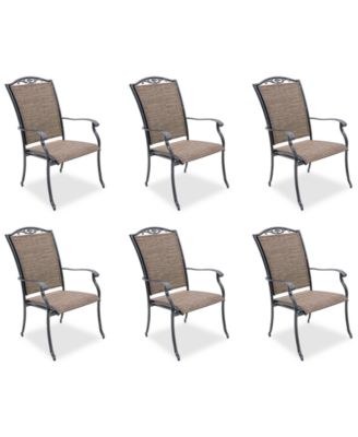 Wythburn Mix and Match Filigree Sling Outdoor Dining Chairs, Set of 6, Created for Macy's image