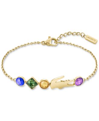 Lacoste - Gold-Tone Deva Multicolor Stone Charm Bracelet