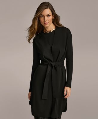 Women's Tie Waist Long Cardigan image