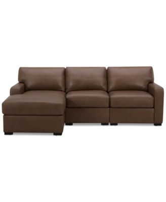 Furniture - Radley 3-Pc. Leather Modular Chaise Sectional
