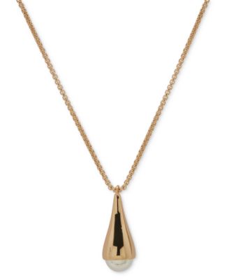 DKNY - Two-Tone Bead 40" Adjustable Pendant Necklace