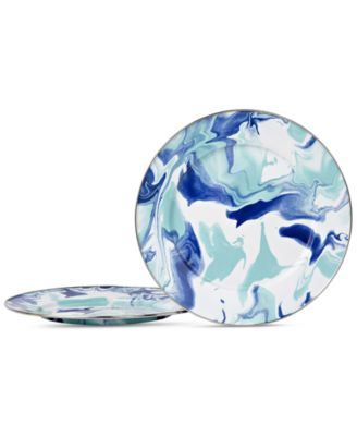 Lagoon Enameled Steel Chargers, Set of 2 image