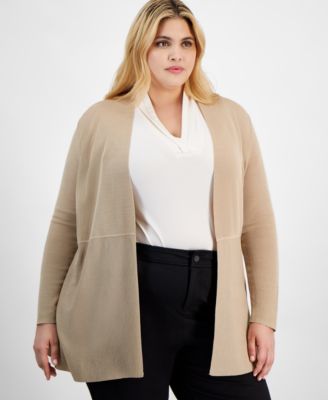 Anne Klein - Plus Size Monterey Open-Front Cardigan