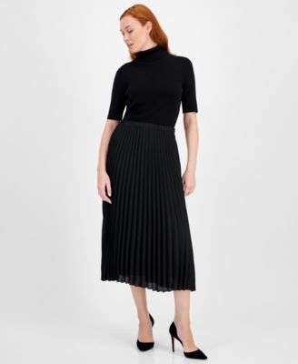 Anne Klein - Chiffon Pull-On Pleated Skirt