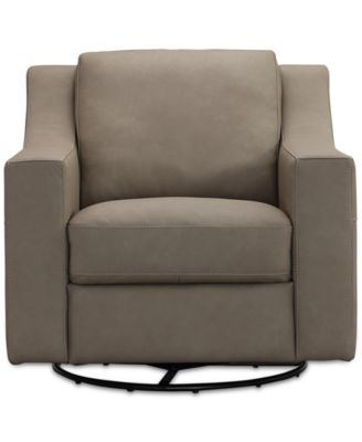 CLOSEOUT! Kovner Leather Glider & Swivel Arm Chair, Created for Macy's image
