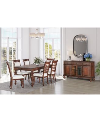 Macy's - Daria 7 Pc. Dining Set (Rectangular Table & 6 Upholstered Side Chairs)