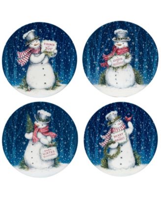 Snowman Greetings Dinner Plates, Set of 4 image