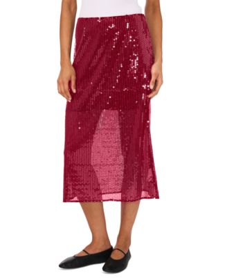 1.STATE - Women's Side-Zip Sequin Midi Skirt