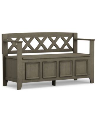 Simpli Home - Amherst Bench, Quick Ship