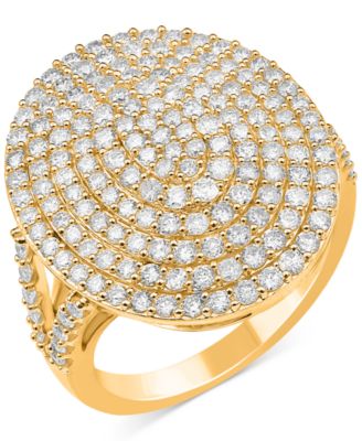 Macy's - Diamond Concentric Circle Cluster Statement Ring (1 ct. t.w.) in 14k Gold