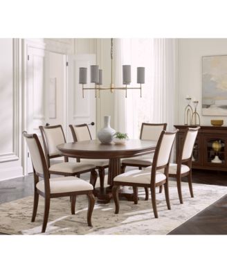 Nelman 7-Pc. Round Dining Set (Table & 6 Side Chairs), Created for Macy's image