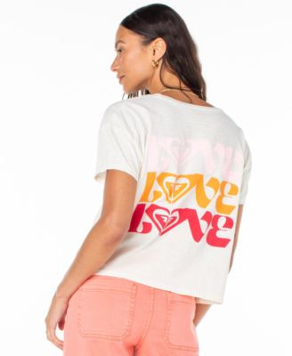 Roxy - Juniors' Cotton Love Back-Graphic Crewneck Tee