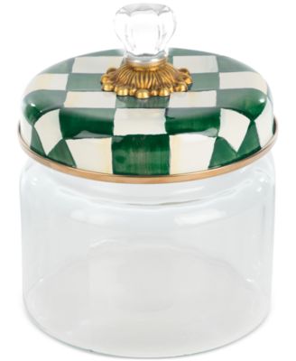 MacKenzie-Childs - Emerald Check Small Kitchen Canister
