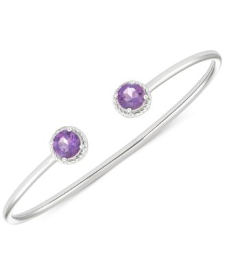 Macy's - Amethyst Open Bangle Bracelet (2-3/8 ct. t.w.) in Sterling Silver