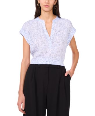 Vince Camuto - Women's Split-Neck Cap-Sleeve Blouse