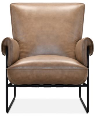 CLOSEOUT! Briannie Leather Accent Chair, Exclusively at Macy's image