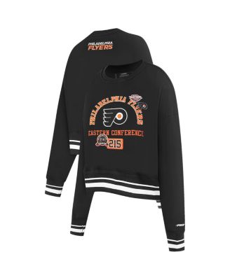 Pro Standard - Women's Black Philadelphia Flyers Area Code Cropped Pullover Sweatshirt