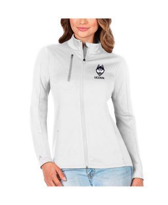 Antigua - Women's White/Silver UConn Huskies Generation Full-Zip Jacket