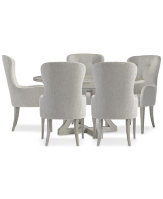 Bernhardt - Cornelia 6-Pc. Dining Set (Round Table & 5 Tufted Arm Chairs)