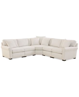 Radley Roll Arm 115" 5-Pc. Fabric L Sectional with Wedge, Exclusively at Macy's image