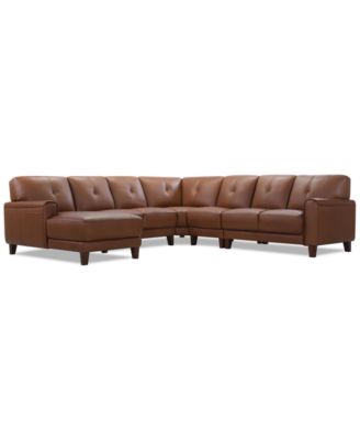 Furniture - Ashlinn 5-Pc. Leather Chaise Sectional