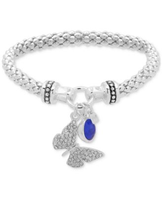 Nine West - Pav&eacute; Butterfly & Stone Stretch Bracelet