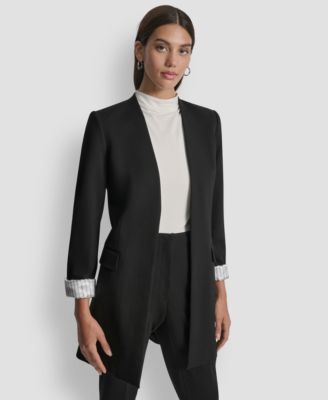 DKNY - Women's Collarless Open-Front Topper Jacket