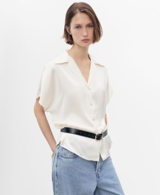 MANGO - Women's Short Sleeve Fluid Shirt