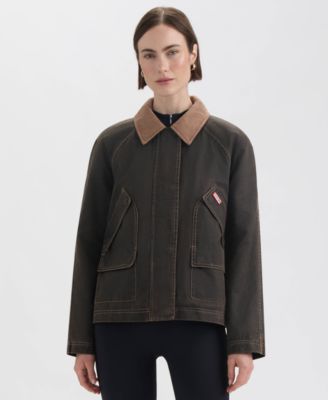 Hunter - Women's Short Faux Fur-Lined Waxed Jacket