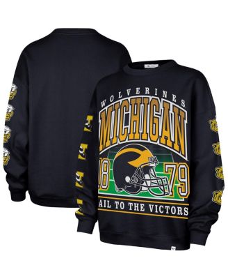 '47 Brand - Women's Navy Michigan Wolverines Go Big Oversized Pullover Sweatshirt
