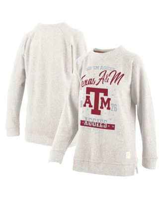 Pressbox - Women's Oatmeal Texas A M Aggies Plus Size Comfy Cairo Terry Pullover Sweatshirt