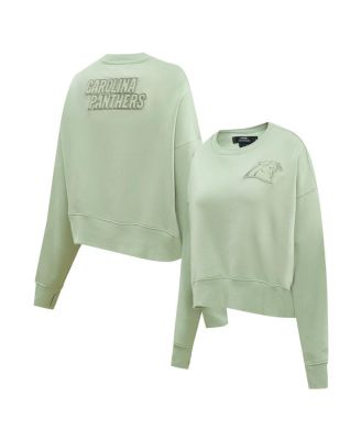 Pro Standard - Women's Light Green Carolina Panthers Oversized Cropped Neutral Pullover Sweatshirt