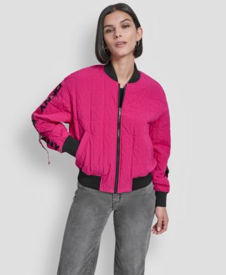 DKNY - Women's Long-Sleeve Quilted Bomber Jacket