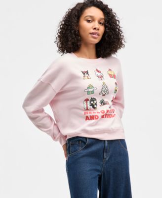 Grayson Threads, The Label - Juniors' Hello Kitty Christmas Grid Fleece Sweatshirt