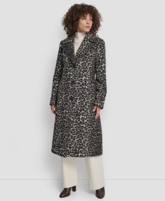DKNY - Women's Maxi Boucle Notch Collar Coat