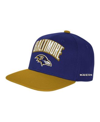 Outerstuff - Big Boys and Girls Purple Baltimore Ravens Essentials Adjustable Hat