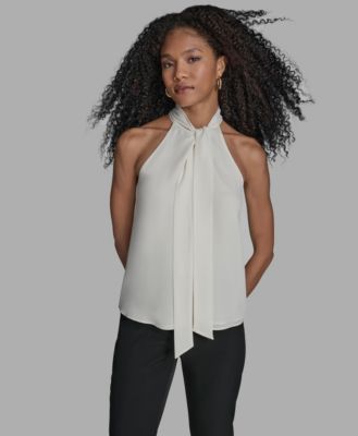 Women's Sleeveless Tie Neck Blouse image