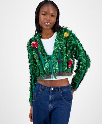 Hooked Up by IOT - Juniors' Tinsel Cardigan Sweater