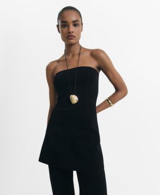 MANGO - Women's Strapless Knitted Top