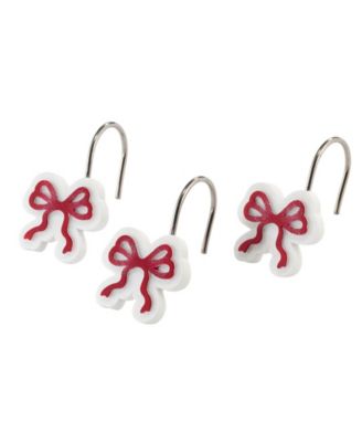 Christmas Bows Resin Shower Hooks, Set of 12 image
