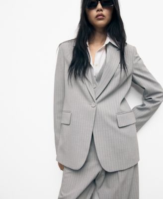 MANGO - Women's Pinstripe Suit Jacket