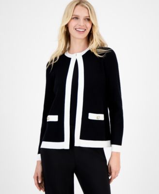 Kasper - Women's Waffle-Knit Kissing-Front Jacket