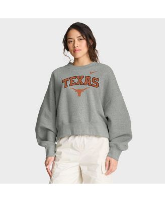 Nike - Women'sHeather Gray Texas Longhorns Oversized Phoenix Arch Pullover Sweatshirt